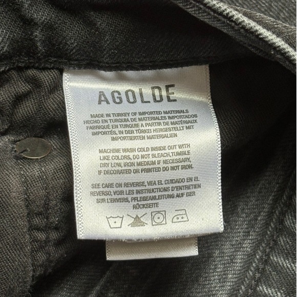 AGOLDE Women's High Rise Straight Jeans Black Wash Denim Size 28 A056-1286 - Picture 10 of 11